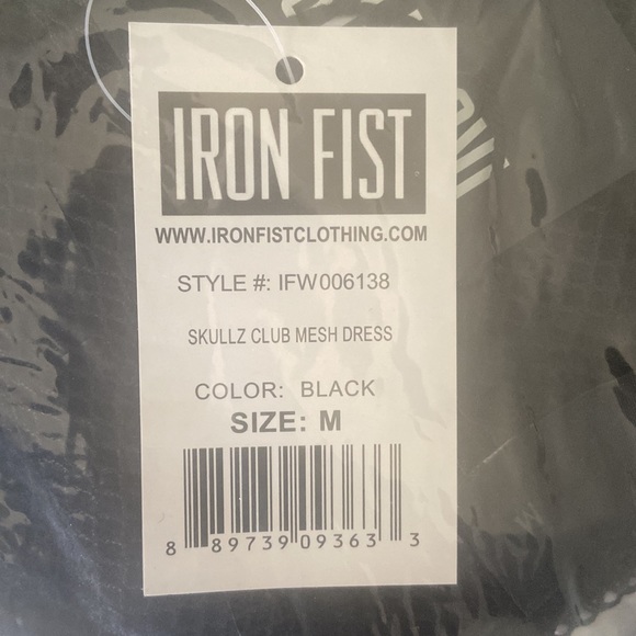 IRON FIST CLUB SKULLS ☠️ MESH DRESS BLACK MINI DRESS PARTY DANCE 💃🏽 NEW!! - Picture 4 of 5